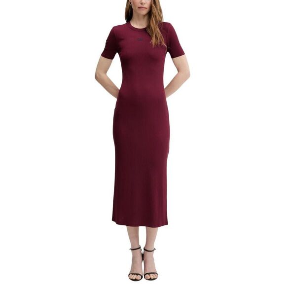 Calvin Klein Jeans Bordeaux Modal Long Women's Dress